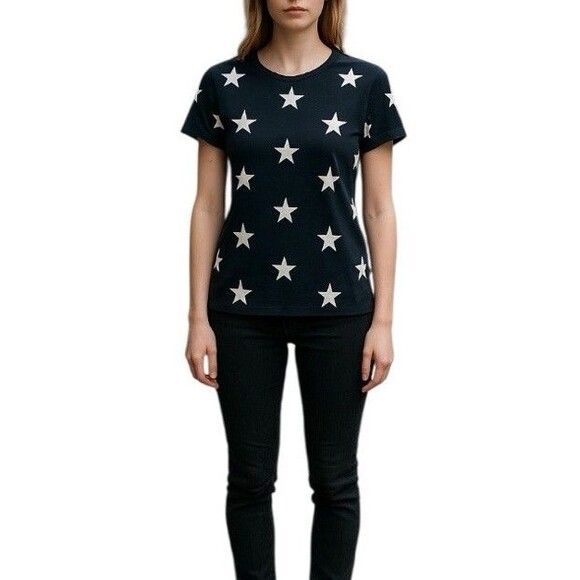 Reflex Life Is Out There Star Print T-Shirt Women’s Short Sleeves Black Sz Small - Picture 8 of 15